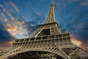 Image showing Eiffel Tower at Sunset in Paris, France