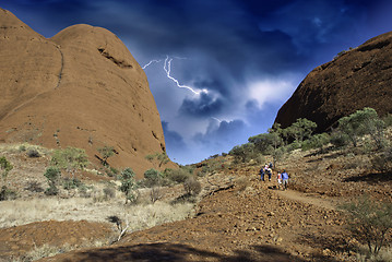 Image showing Storm and Lightnings over Australian Outback