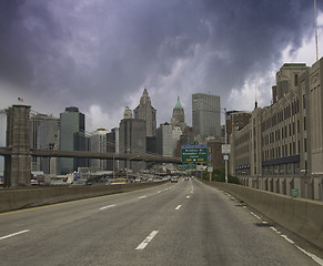 Image showing Sky Colors over New York City Skyscrapers