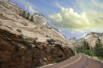 Image showing Road inside Zion National Park