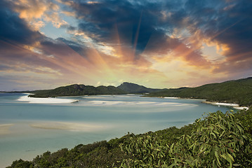 Image showing Sky and Colors of Whitehaven Beach, Australia