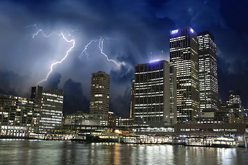 Image showing Storm and Lightnings over Brisbane