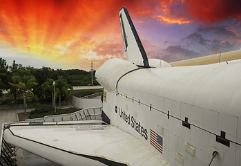 Image showing Sky colors over Space Shuttle