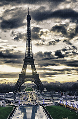 Image showing Colors of Eiffel Tower in Winter