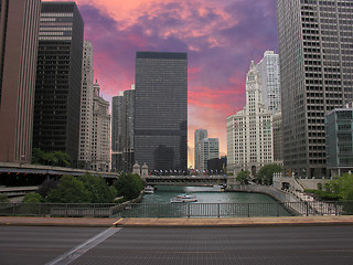 Image showing Skyscrapers of Chicago and its River