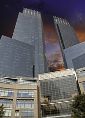 Image showing Dramatic Sky over New York City Skyscrapers