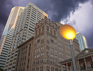 Image showing Storm over Brisbane Buildings