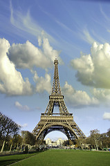 Image showing Sky Colors over Eiffel Tower in Paris