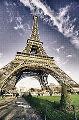 Image showing Colors of Eiffel Tower in Winter