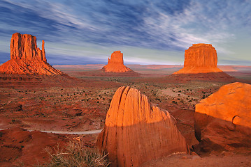 Image showing Monument Valley at Sunset