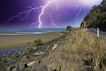 Image showing Storm on Road along the Coast of Queensland