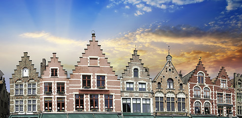 Image showing Buildings of Bruges in Belgium