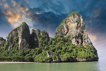 Image showing Sky Colors over a Thai Island in Krabi Region