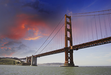 Image showing Dramatic Sky over Golden Gate Bridge