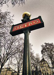 Image showing Metropolitain Sign in Paris