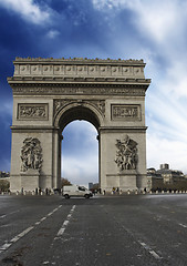 Image showing Colors of Sky over Triumph Arc, Paris