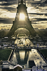 Image showing Colors of Sky over Eiffel Tower, Paris