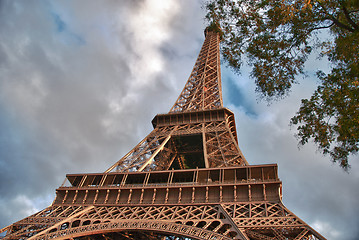 Image showing La Tour Eiffel in Paris, bottom view