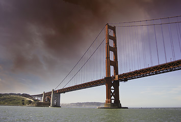 Image showing Dramatic Sky over Golden Gate Bridge