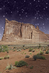 Image showing Monument Valley by Night, U.S.A.