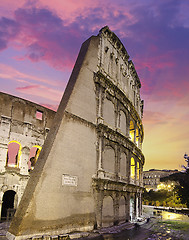 Image showing Colors of Colosseum at Sunset in Rome