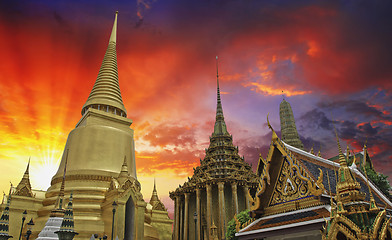 Image showing Thai Temple and Sky Colors