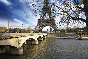 Image showing Tour Eiffel and Pont d'Iena, Paris