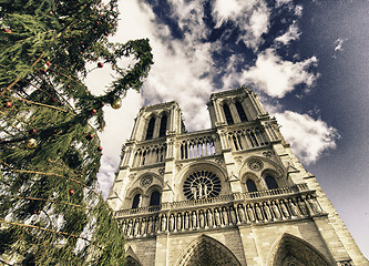 Image showing Colors of Notre Dame Cathedral in Paris, France