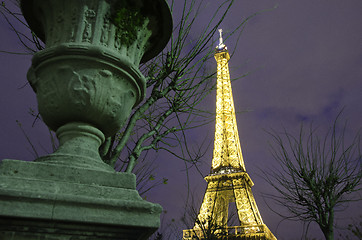 Image showing Starry Night over Paris in Winter