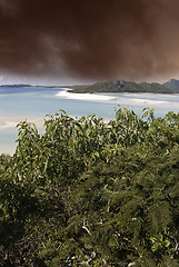 Image showing Stormy Sky over Whitehaven Beach, Australia