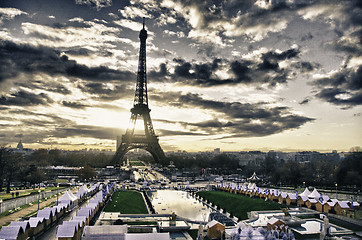 Image showing Eiffel Tower in a Sunny Winter Morning