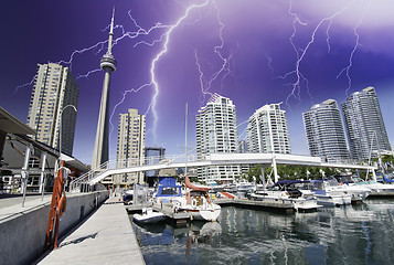 Image showing Downtown View of Toronto from the Pier