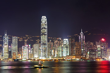 Image showing Hong Kong harbor at night