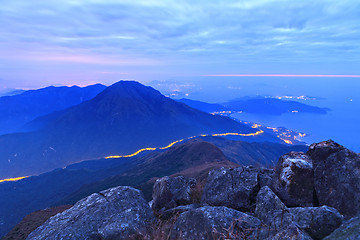 Image showing Mountain at night