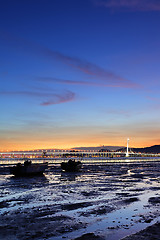 Image showing sunset coast