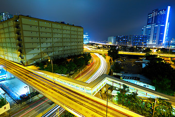 Image showing traffic and highway at night