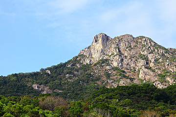 Image showing Lion Rock, lion like mountain in Hong Kong, one of the symbol of