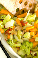 Image showing stir fried vegetables on the range