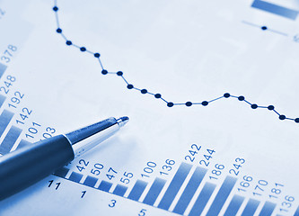 Image showing financial chart in blue