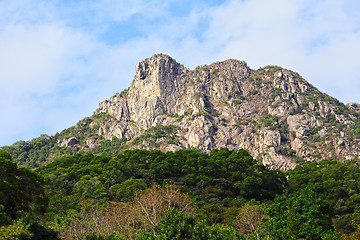 Image showing Lion Rock, lion like mountain in Hong Kong, one of the symbol of