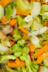 Image showing stir fried vegetables on the range