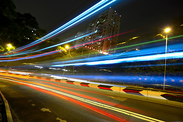 Image showing light trails on highway