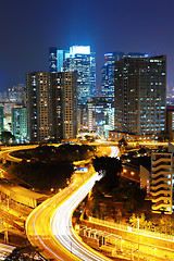 Image showing Hong Kong downtown at night