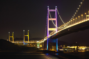 Image showing Tsing Ma Bridge at night