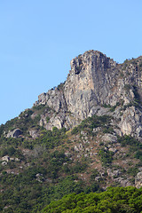 Image showing Lion Rock, lion like mountain in Hong Kong, one of the symbol of