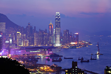 Image showing night view of Hong Kong