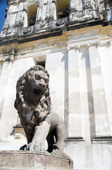 Image showing lion statue Cathedral of Leon Nicaragua