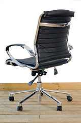Image showing modern black leather office chair