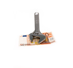 Image showing wrench and euro isolated on white