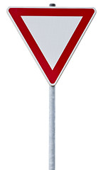 Image showing german give way sign with clipping path